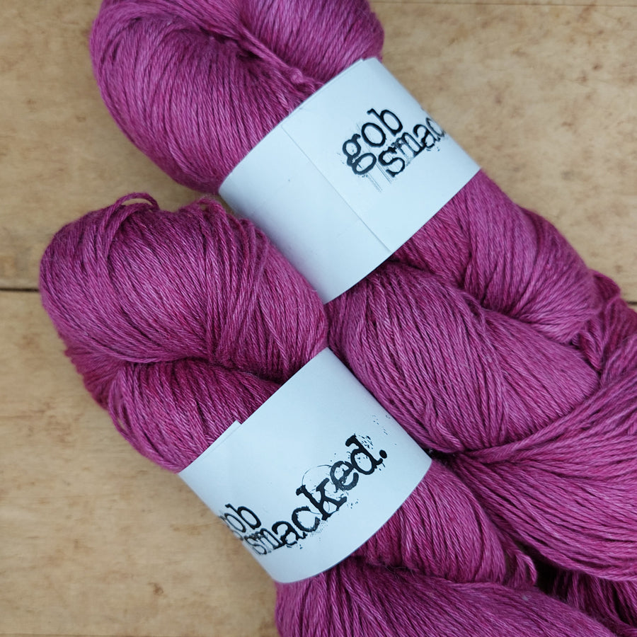 Silky linen sport skein: Pixie Cup Orchids