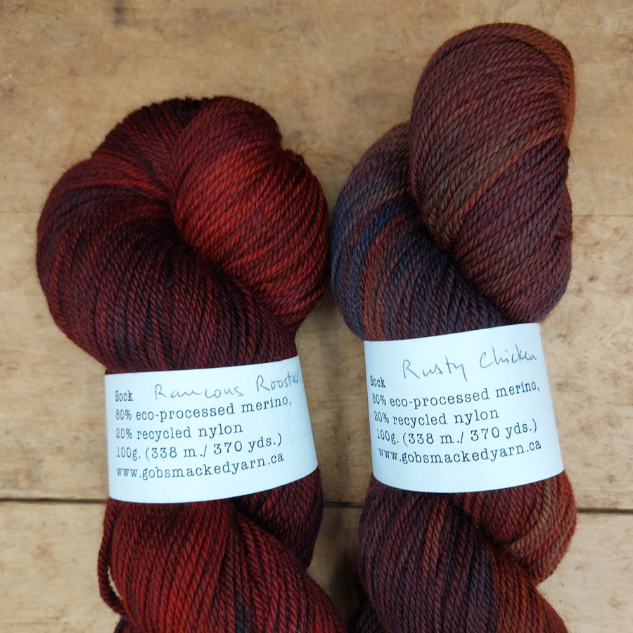 Sock yarn: Raucous Rooster & Rusty Chicken