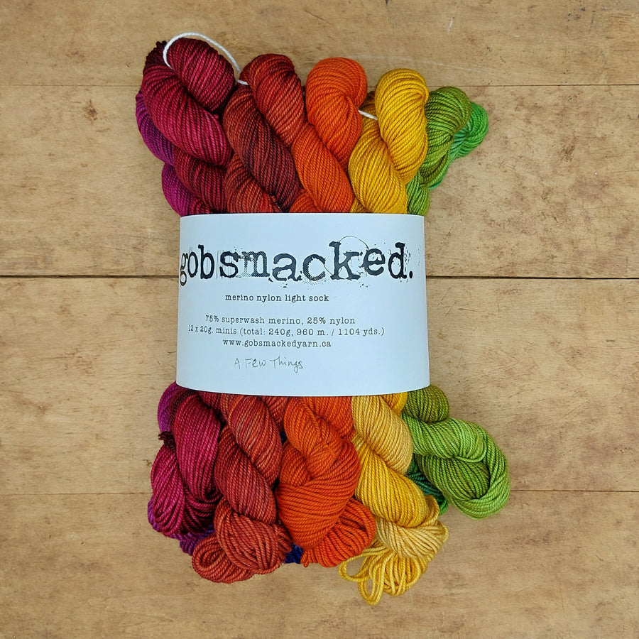 Rainbow mini skein set (12x20g merino nylon light): A Few Things