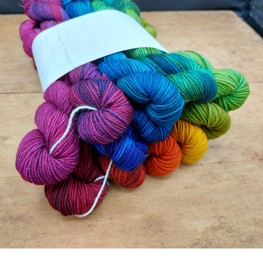 Rainbow mini skein set (12x20g merino nylon light): A Few Things