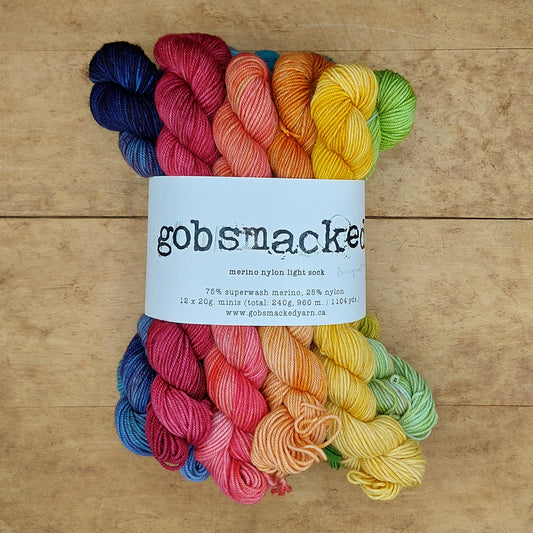 Rainbow mini skein set (12x20g merino nylon light): Bouquet Bunch