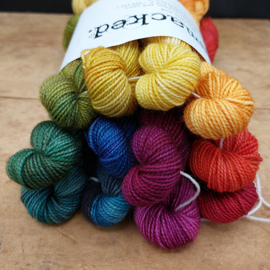 Mini skein set (12x20g BFL/ nylon): Catawampusly