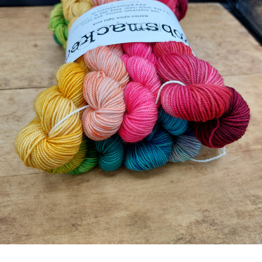 Rainbow mini skein set (12x20g merino nylon light): Eclectic Energy