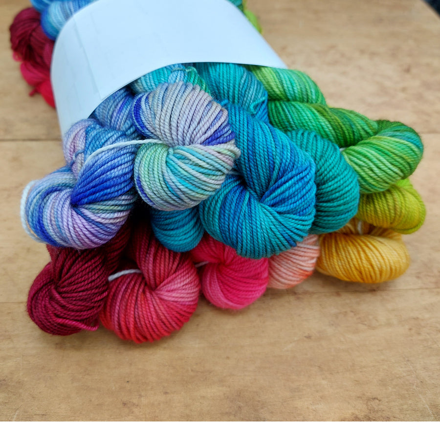 Rainbow mini skein set (12x20g merino nylon light): Eclectic Energy