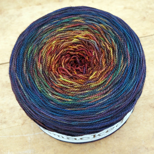 Merino fingering 200g gradient: Eggplant Rainbow