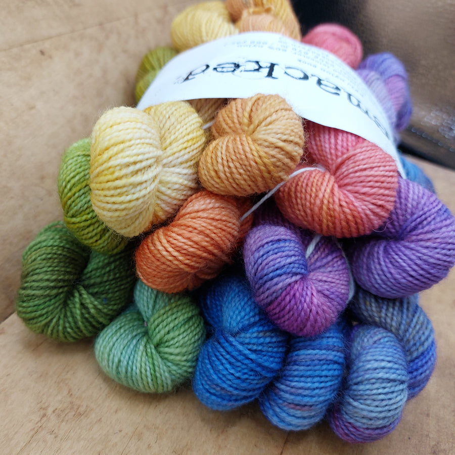 Mini skein set (12x20g BFL/ nylon): Hush, Little Mockingbird