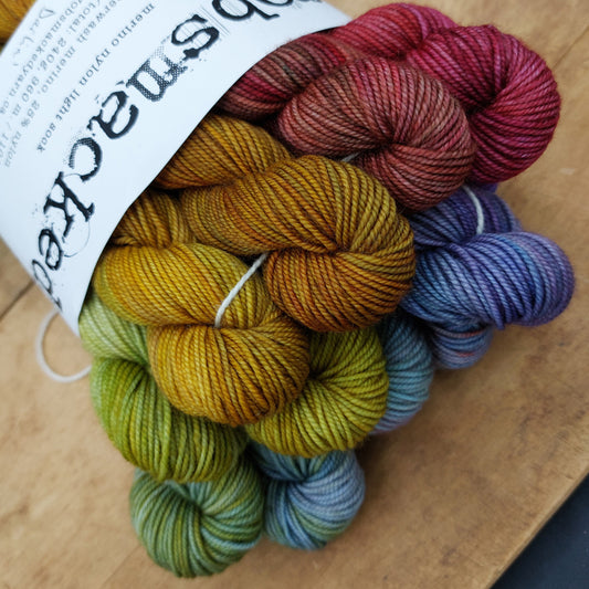 Rainbow mini skein set (12x20g merino nylon light): Oh My Darlin'