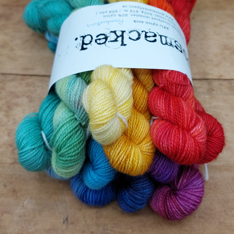 Mini skein set (12x20g BFL/ nylon): Rumbustious