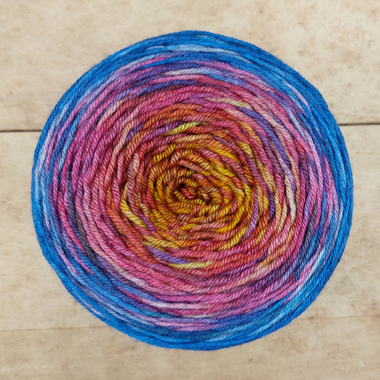 Silky Yak DK 200g gradient: Set the Sun to Glowing