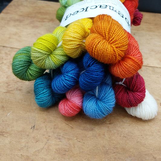 Mini skein set (12x20g BFL/ nylon): Showing My Colours