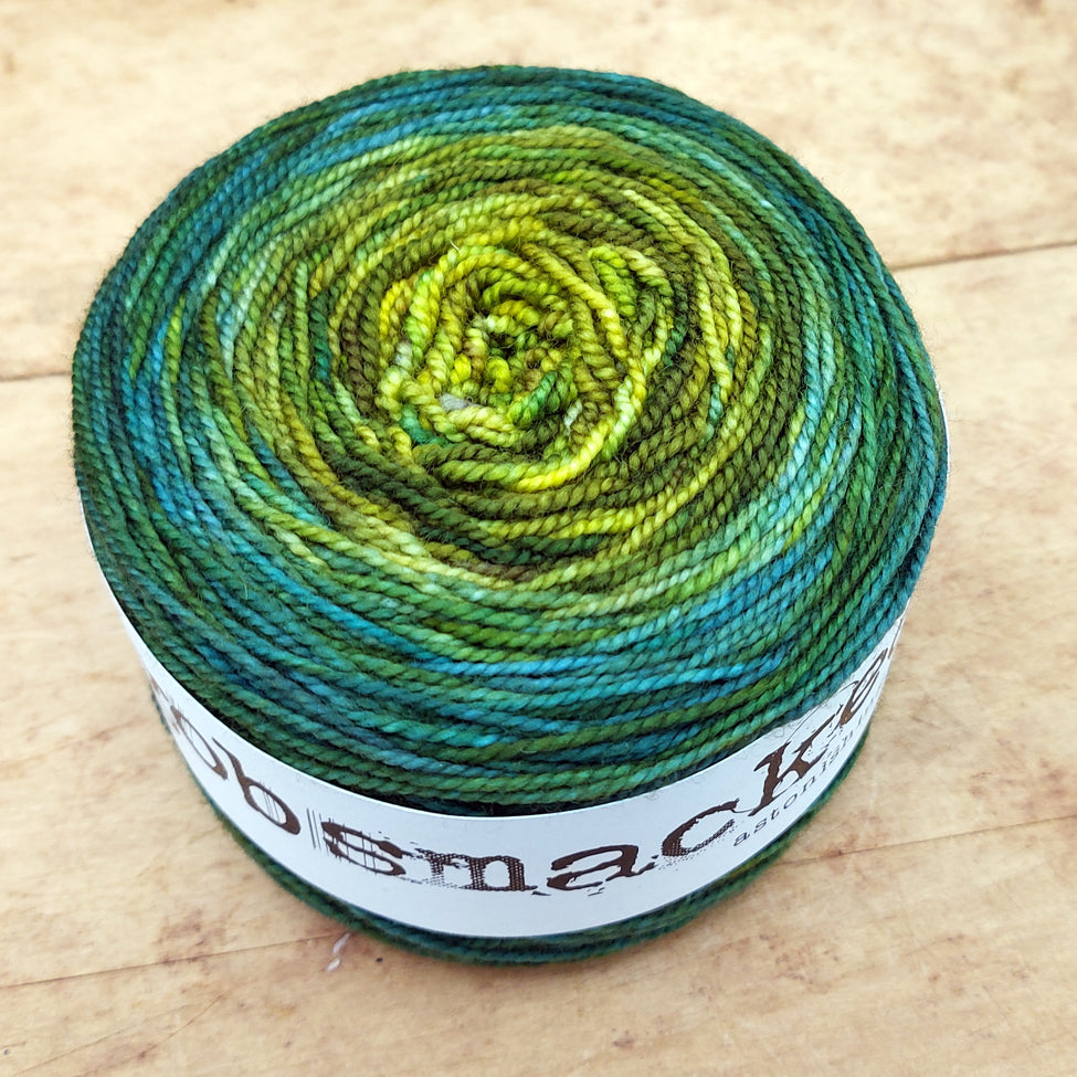 Merino fingering gradient: So Help Me Greens