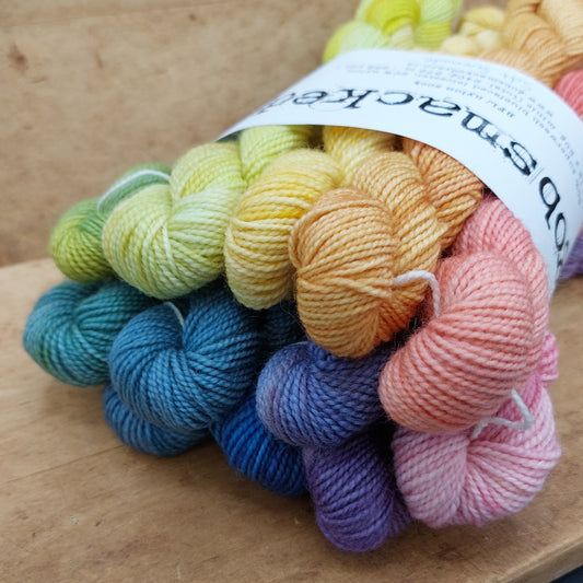 Mini skein set (12x20g BFL/ nylon): Soft Serenade