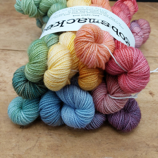 Mini skein set (12x20g BFL/ nylon): Softly and Secretly, We Sing