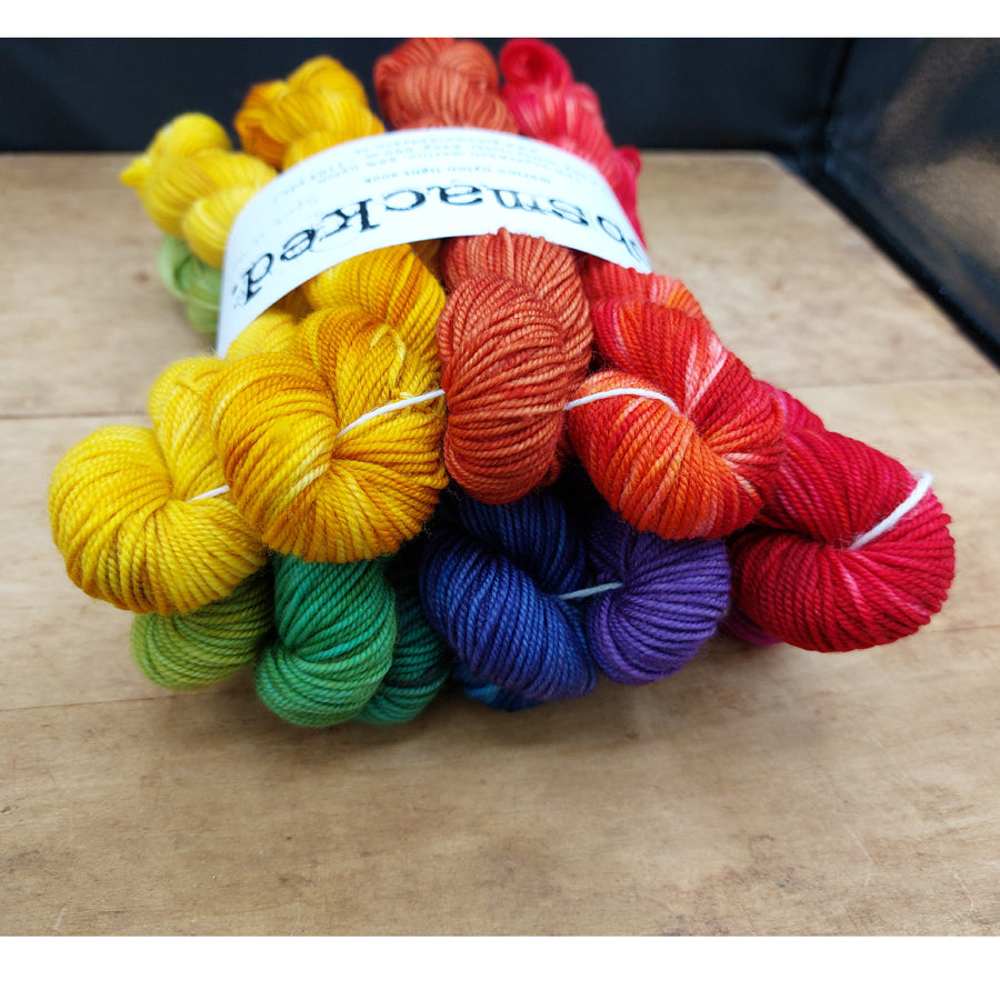 Rainbow mini skein set (12x20g merino nylon light): Spark It Up!