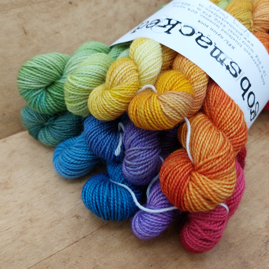 Mini skein set (12x20g BFL/ nylon): Spring Peepers