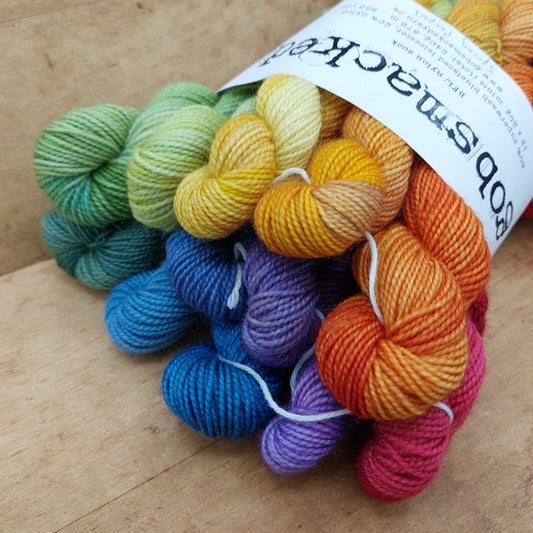 Mini skein set (12x20g BFL/ nylon): Spring Peepers
