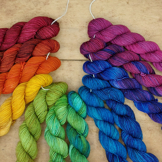 Rainbow mini skein set (12x20g merino nylon light): Still Here