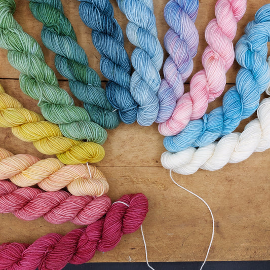 Rainbow mini skein set (12x20g merino nylon light): Trans Is Beautiful