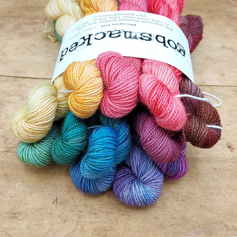 Mini skein set (12x20g BFL/ nylon): Whim-Wham